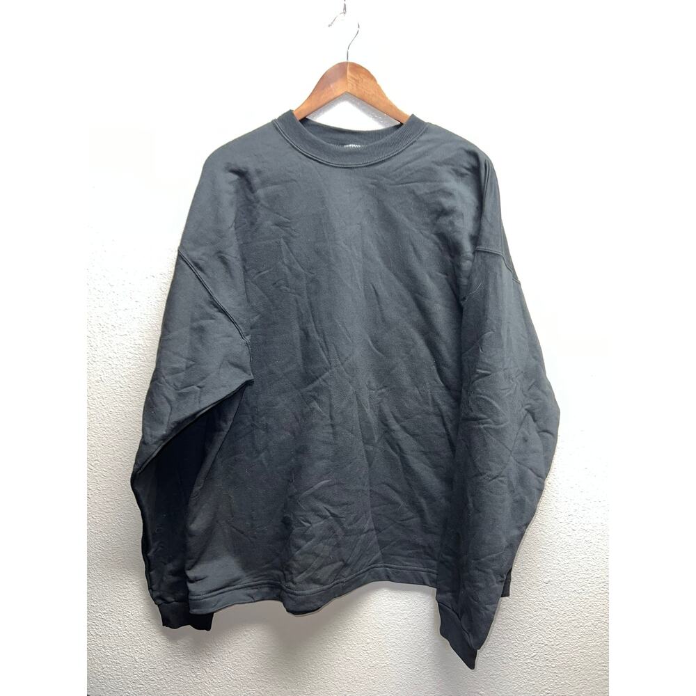 Vintage Black Blank Sweatshirt Crewneck USA Made XXL 2XL Fashion Gear 90s 1990s